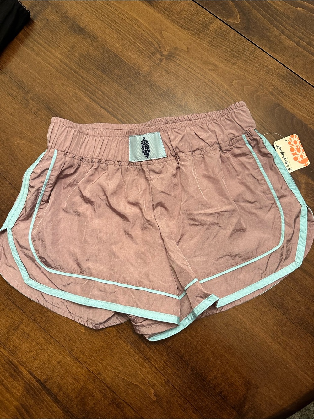 FP Movement by Free People Mauve Athletic Shorts with Light Blue Trim